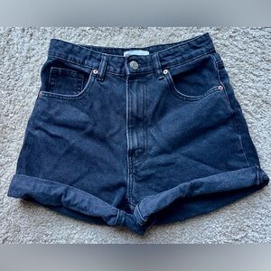 Zara Black High Waisted Jean Shorts